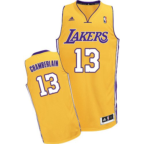Mens Adidas Los Angeles Lakers 13 Wilt Chamberlain Swingman Gold Home NBA Jersey